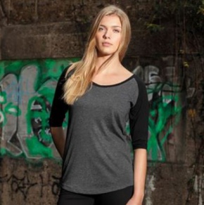 Driekwart Shirt Build Your Brand Women's 3/4 Contrast Raglan Tee