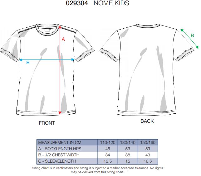 Maattabel voor Kinder T-shirt Clique Nome Kids 029304