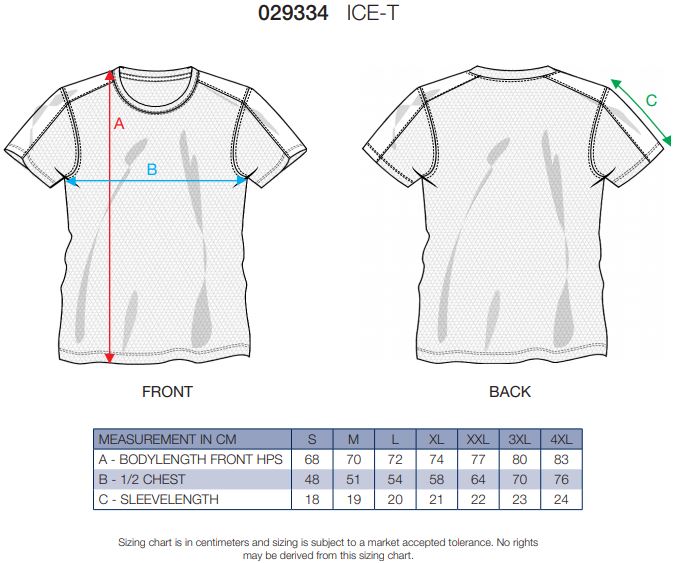 Maattabel voor Heren T-shirt Clique Ice-T 029334