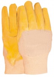 Handschoen Latex gedompelde, canvas kap(144x geel)