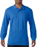 Herenpolo Gildan Premium Cotton Double Pique LS (1xZwart XL besc