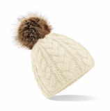Fur Pop Pom Cable Beanie/Muts Beechfield 363.69