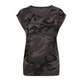 T-shirt Build Your Brand Women\'s Extended Shoulder Camo Tee