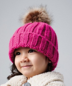 Fur Pom Pom Chunky Kinder Beanie/Muts Beechfield 091.69