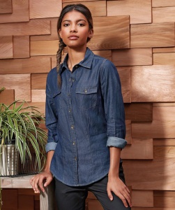 Damesblouse Premier Jeans Stitch Denim Shirt