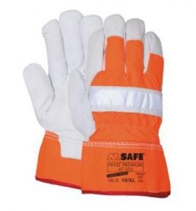 Handschoen nerflederen Hi-Viz oranje 47-305