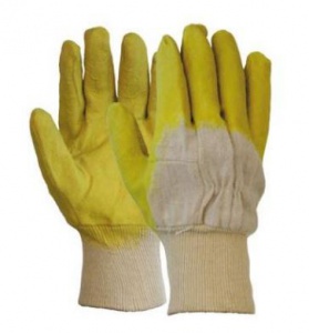 Handschoen latex gedompelde, tricot manchet en ventilerende rugz