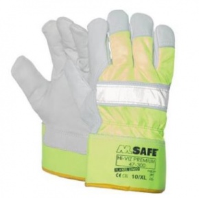 Handschoen Nerflederen Hi-Viz geel 47-300