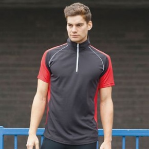 Vest Tombo Teamsport Panel Polo Zip Neck