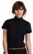 Damesblouse B&C Black Tie Elastane Poplin KM (2xZwart 3XL beschi