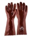 Handschoen PVC rood, lengte 35 cm