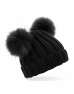 Muts Beechfield Infant/Junior Faux Fur Double Pom Pom Beanie