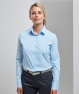 Damesblouse stretch fit cotton poplin long sleeve