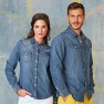 Dames shirt Kariban Denim Long sleeve (3xBlauw M beschikbaar)