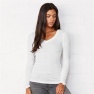 Dames T-shirt Bella Longsleeve V-Neck (1x roze maat L)