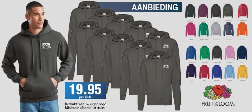 Hoodie FOTL bedrukt 19.95 euro